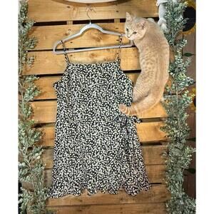 Black Floral Spaghetti Strap Dress